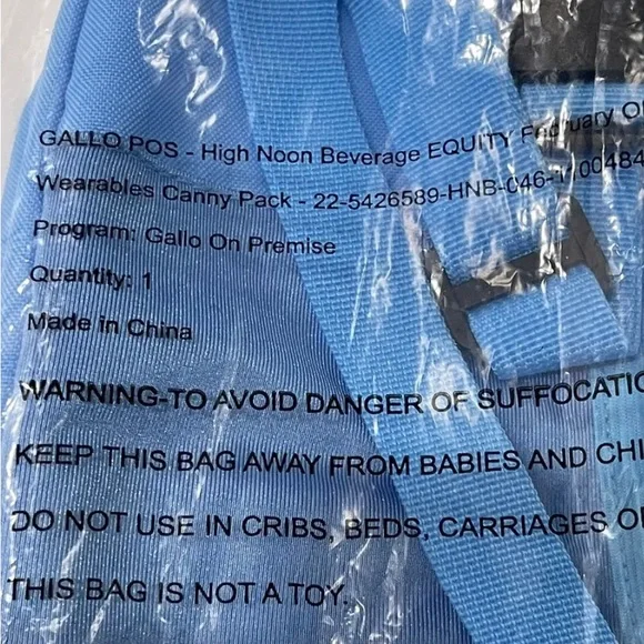 -HIGH NOON SELTZER BLUE ADJUSTABLE FANNY PACK BAG WITH ZIPPER POCKETS BRA… - Picture 3 of 3